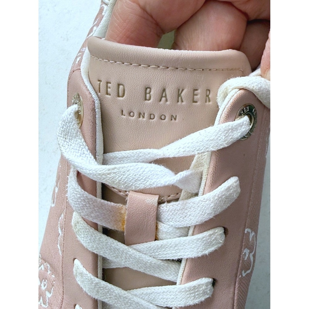 Ted Baker London Taliy Sneakers in Dusky-Pink Floral Trainers Size 8 - Picture 9 of 11